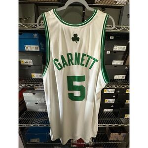 Adidas Boston Celtics Authentic White Kevin Garnett #5 Jersey